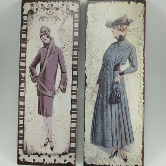 ๐จ๐ฆ Lot of 2 Pairs of Vintage Inspired Wall Art - Picture 10 of 13